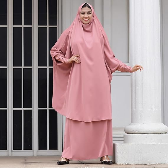 ATM26300 | Abayas for Women Muslim Chiffon Prayer Burqa Dress Burkas for Women Muslim Hijab Dress Full Length Islamic Veil Abaya Set