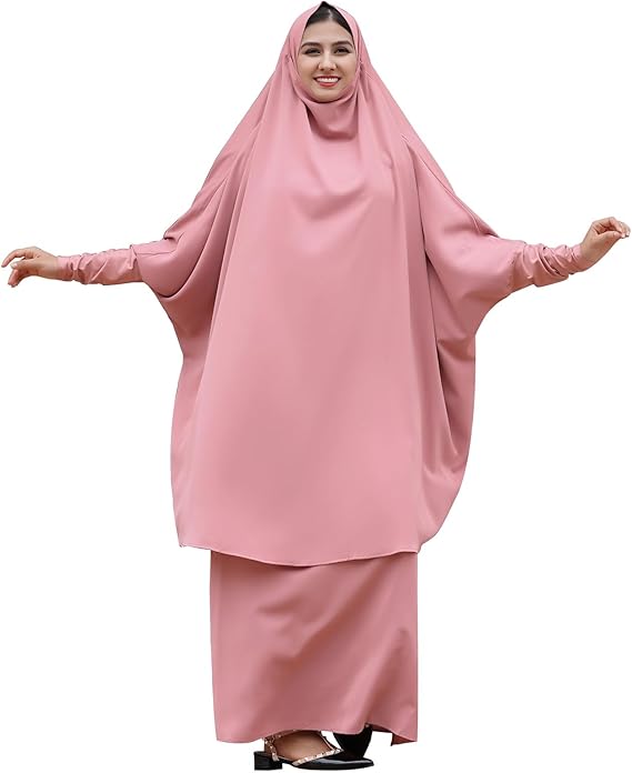ATM26300 | Abayas for Women Muslim Chiffon Prayer Burqa Dress Burkas for Women Muslim Hijab Dress Full Length Islamic Veil Abaya Set