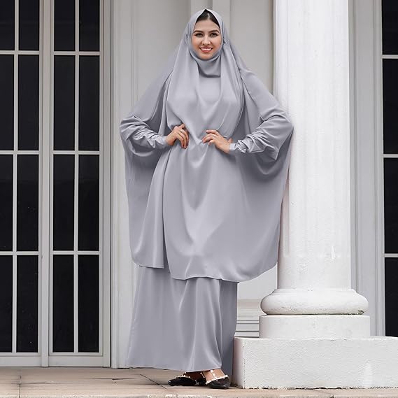 ATM26300 | Abayas for Women Muslim Chiffon Prayer Burqa Dress Burkas for Women Muslim Hijab Dress Full Length Islamic Veil Abaya Set