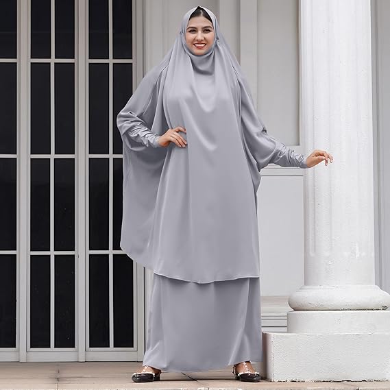 ATM26300 | Abayas for Women Muslim Chiffon Prayer Burqa Dress Burkas for Women Muslim Hijab Dress Full Length Islamic Veil Abaya Set