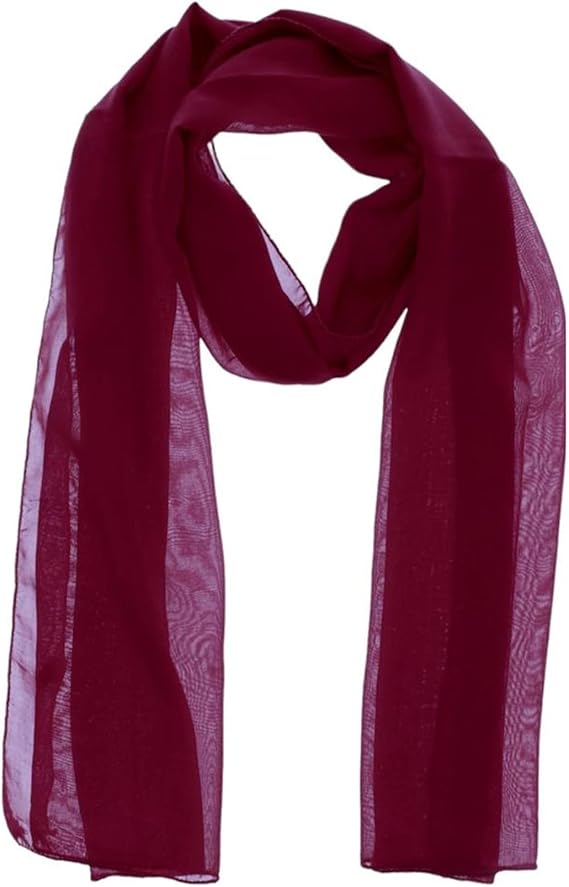 ATM26302 | WESTEND CHOICE Ladies Chiffon Scarves Women Plain Neck Scarf Soft Headwrap Girls Headscarf Sheer Wrap women's scarves & wraps 150x45 cm