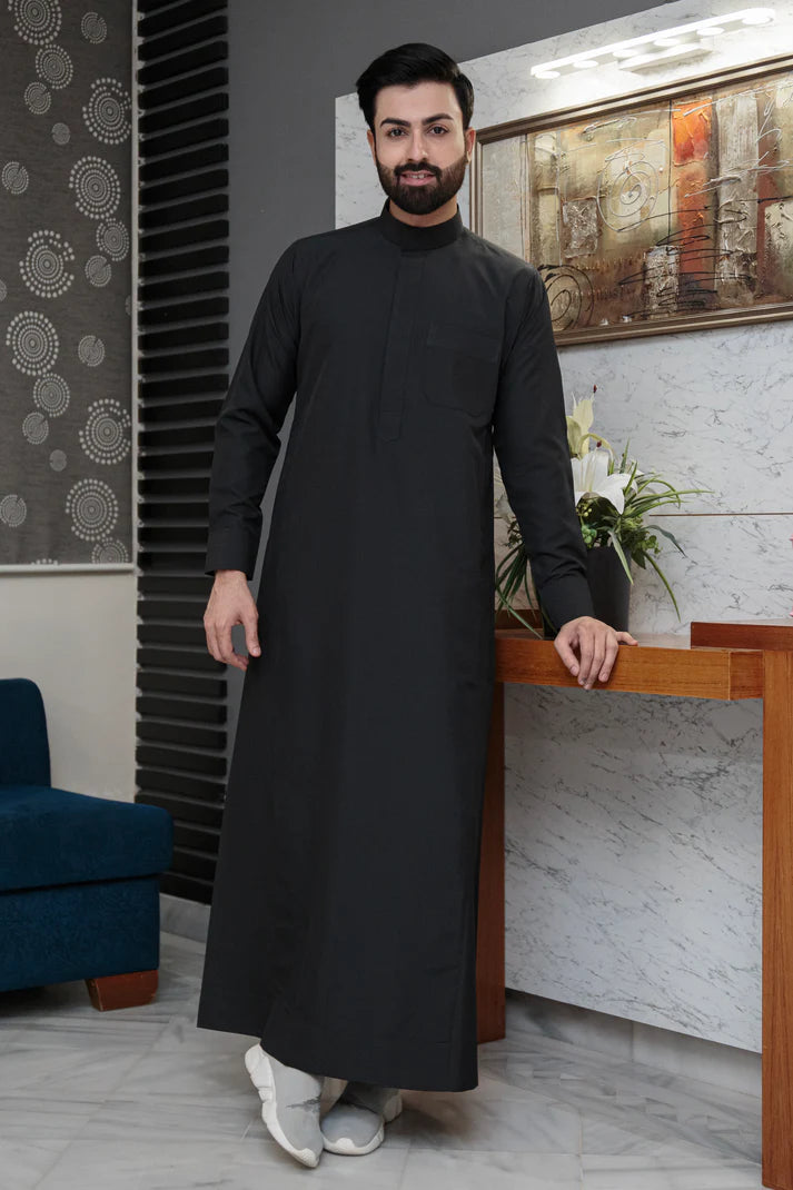 ATM26306 | Plain Black Saudi Thobes