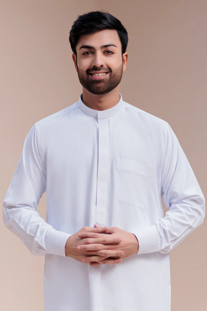 ATM26307 | Plain White Saudi Thobes
