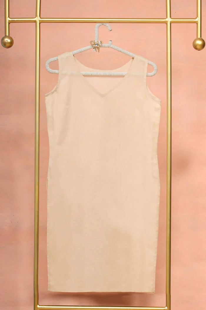 V Neck Beige Slip