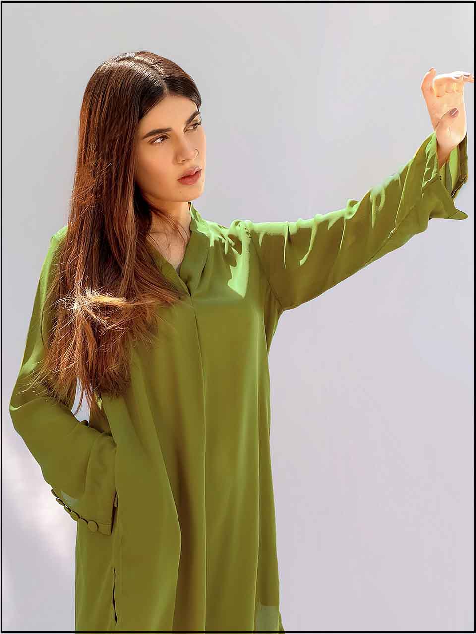 ATM1105 | Emerald Green 2-Piece Luxe Cotton Readymade Suit