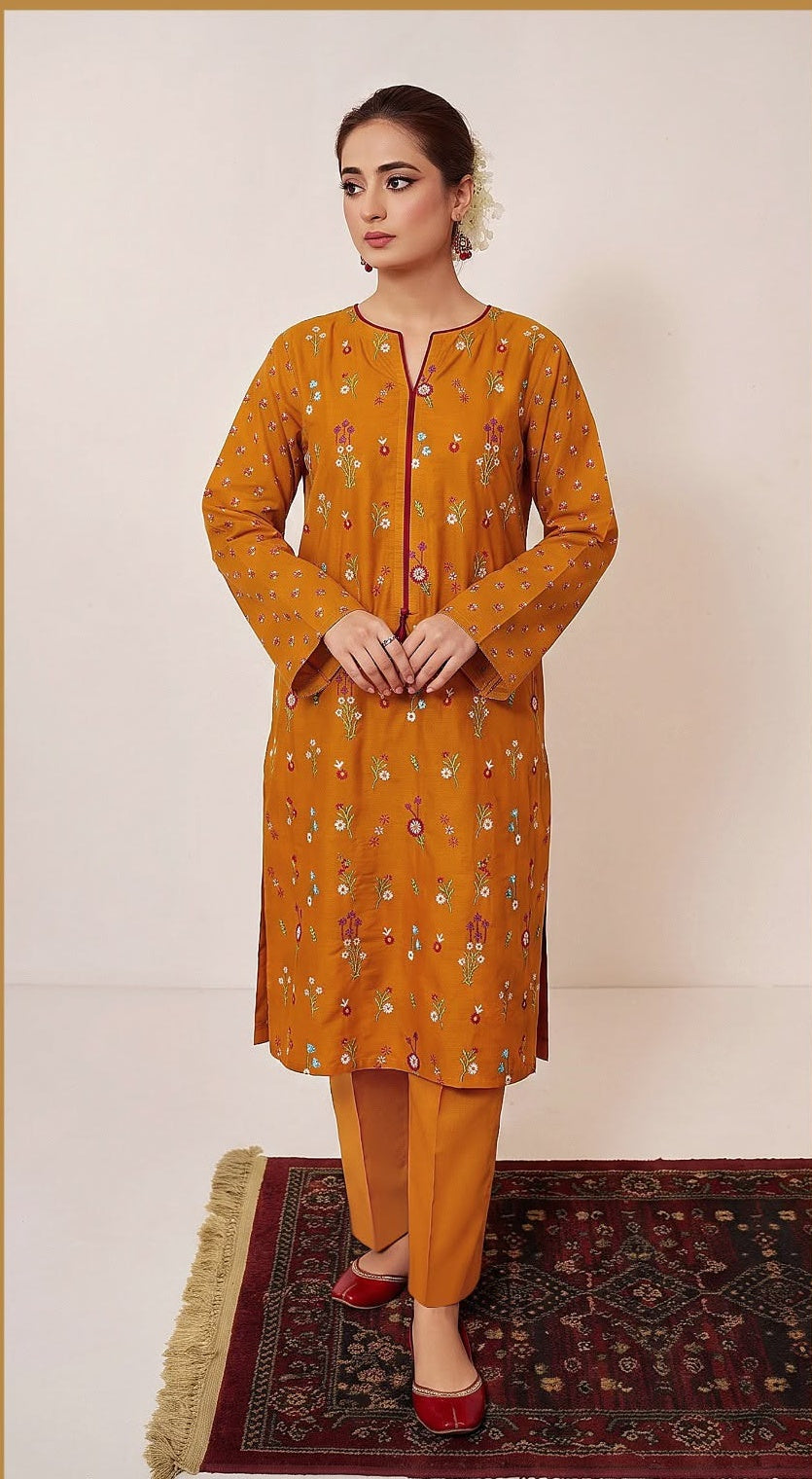 Dhanak 2-Piece Suit Floral Embroidered Unstitched — Winter Collection 2026