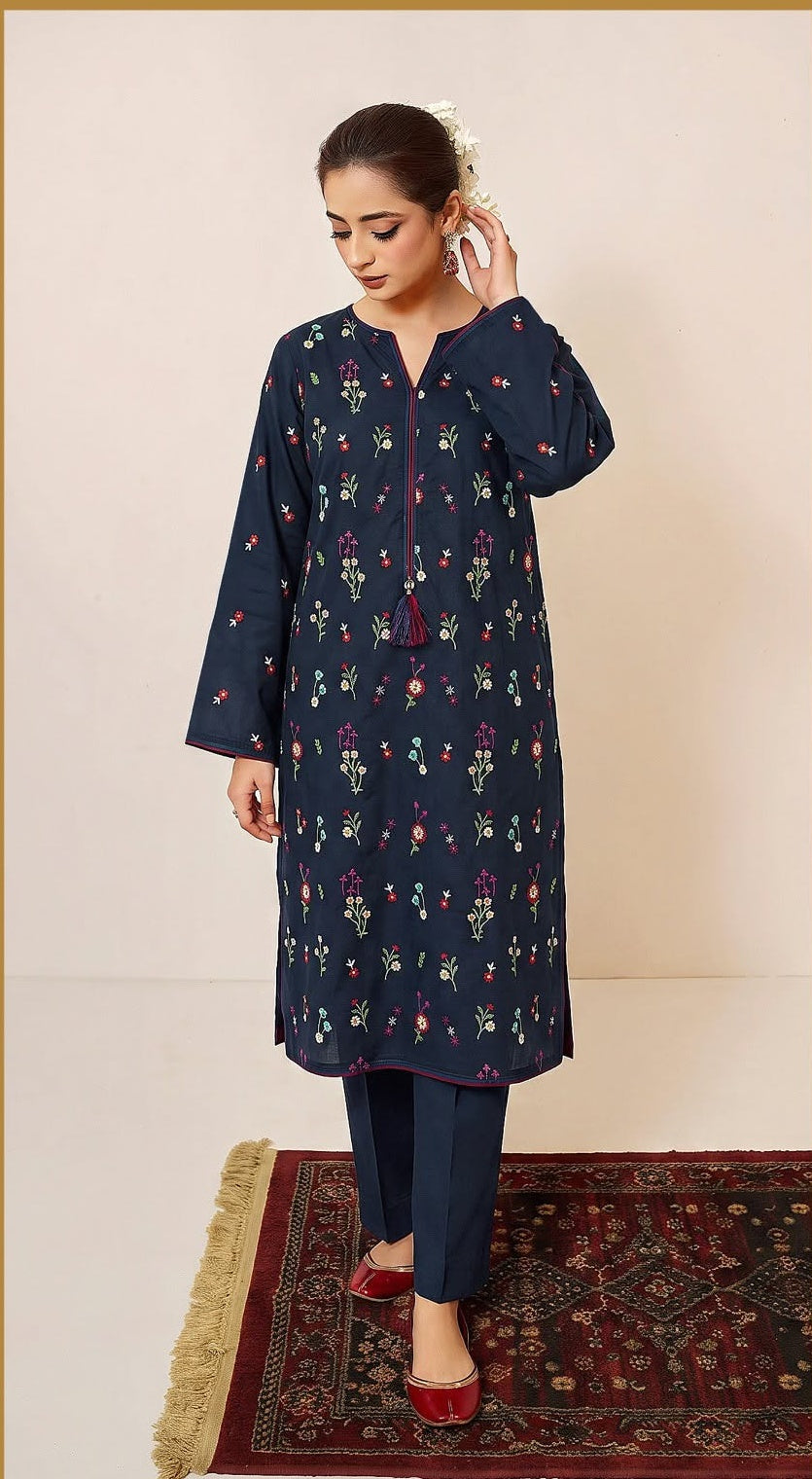 Dhanak 2-Piece Suit Floral Embroidered Unstitched — Winter Collection 2026