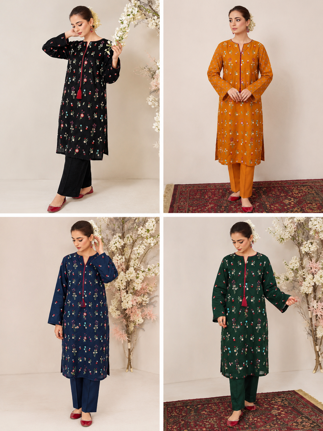 Dhanak 2-Piece Suit Floral Embroidered Unstitched — Winter Collection 2026