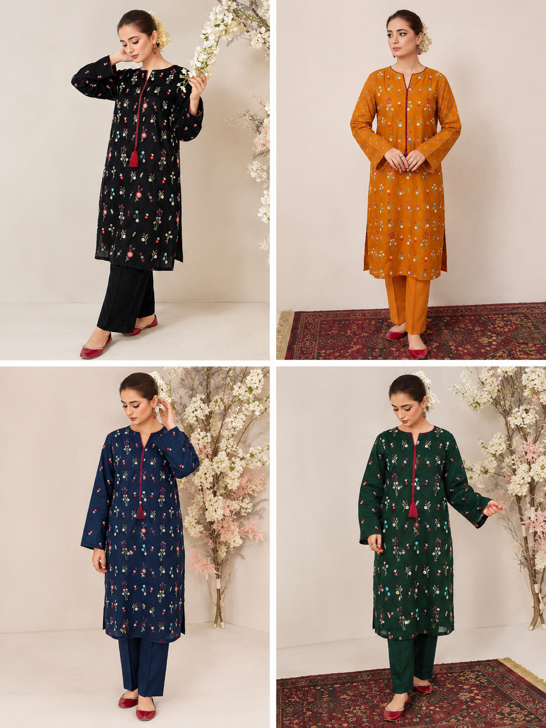 Dhanak 2-Piece Suit Floral Embroidered Unstitched — Winter Collection 2026