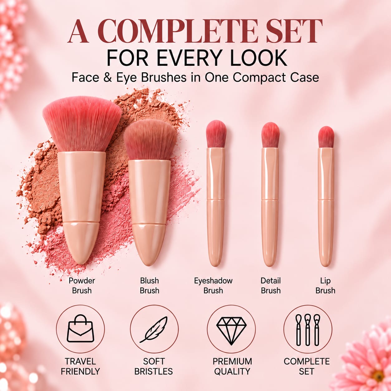 O.TWO.O 5pcs Brushes with Mirror