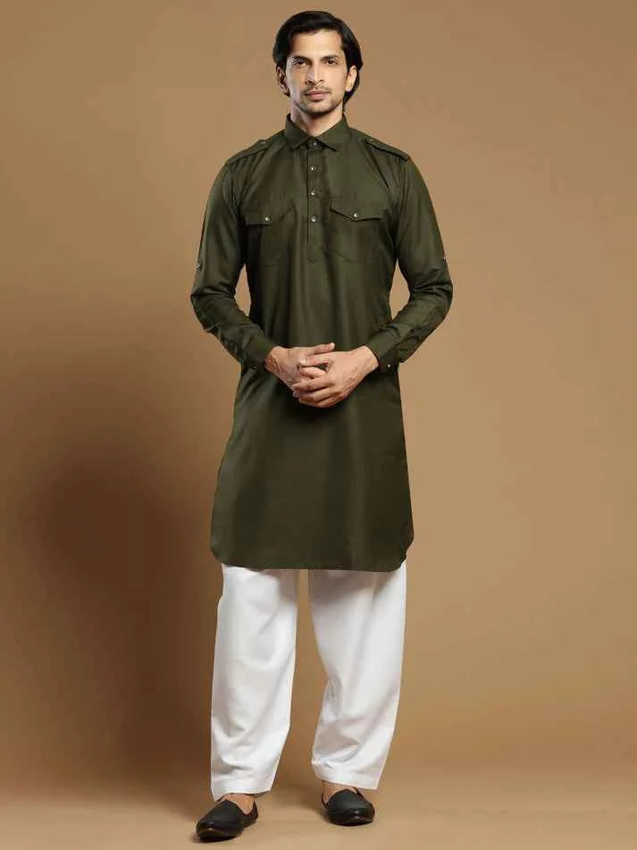 ATM5336 | Green White Like Father Like Son Readymade Suit