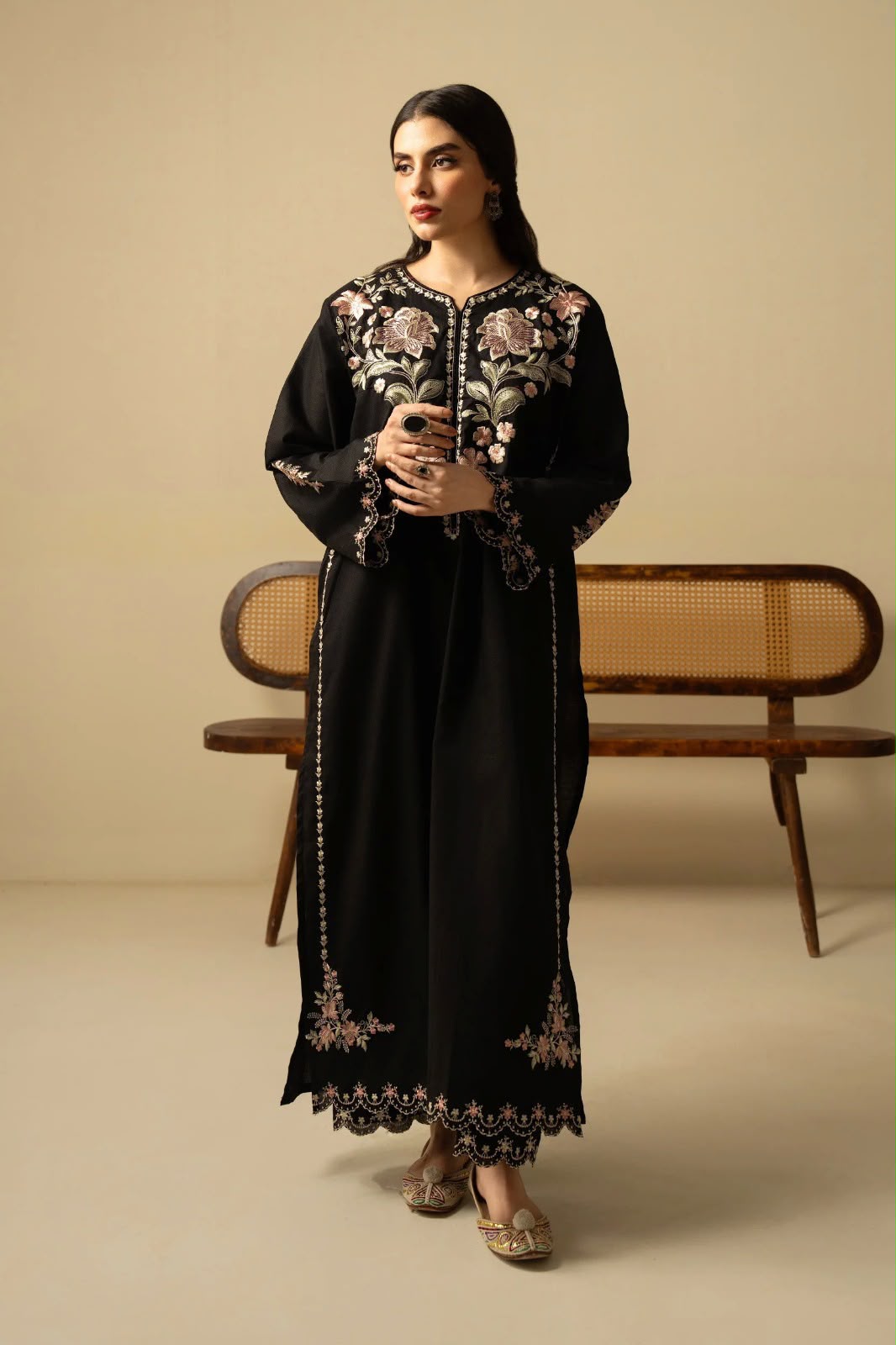 Dhanak 2-Piece Heavy Multi-Head Embroidered Suit – Winter Collection 2026