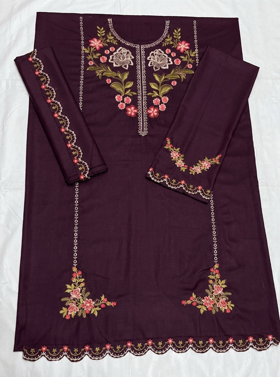 Dhanak 2-Piece Heavy Multi-Head Embroidered Suit – Winter Collection 2026