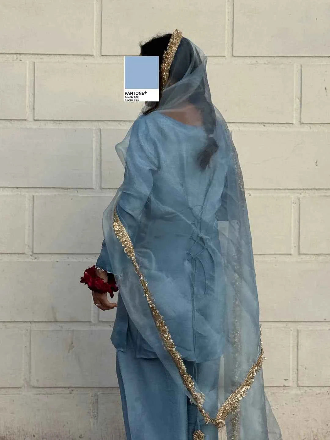 ATM25042 | The Azure Serenity Silk & Organza Ensemble