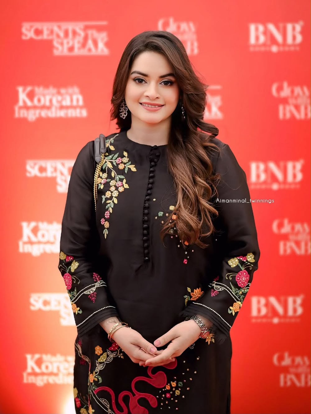 Dhanak 2 Piece Floral Embroidered Suit Black - view 2