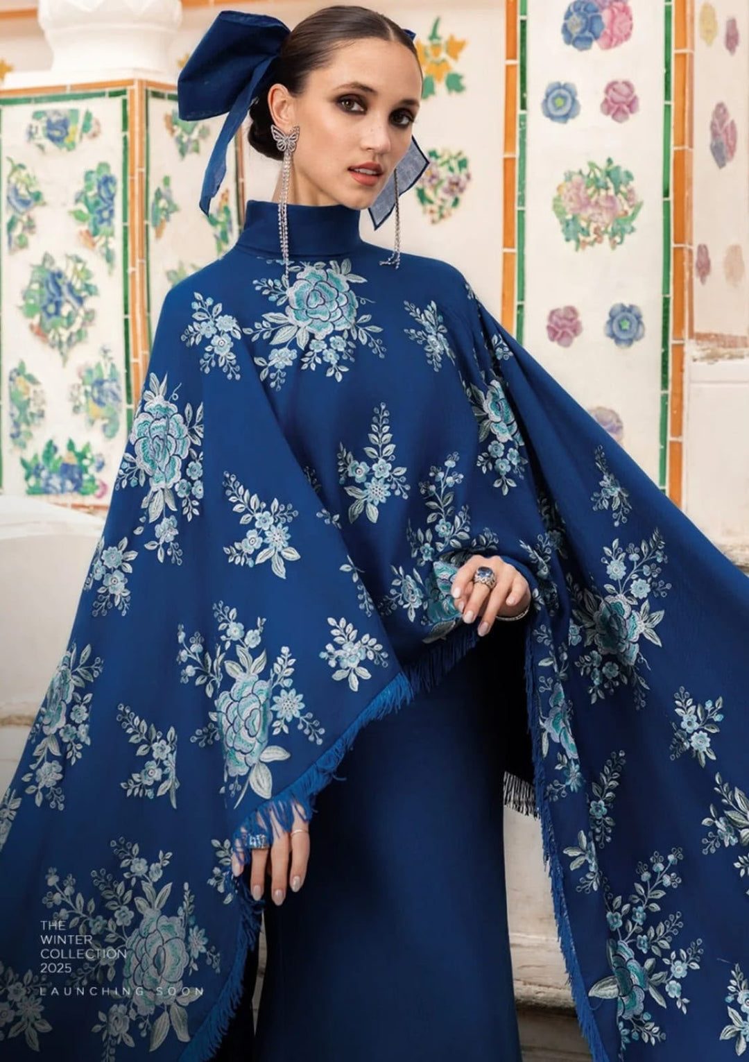 Teal Blue Dhanak 3-Piece Suit Full Heavy Embroidered with Digital Printed Woolen Shawl Unstitched — Winter Collection 2026