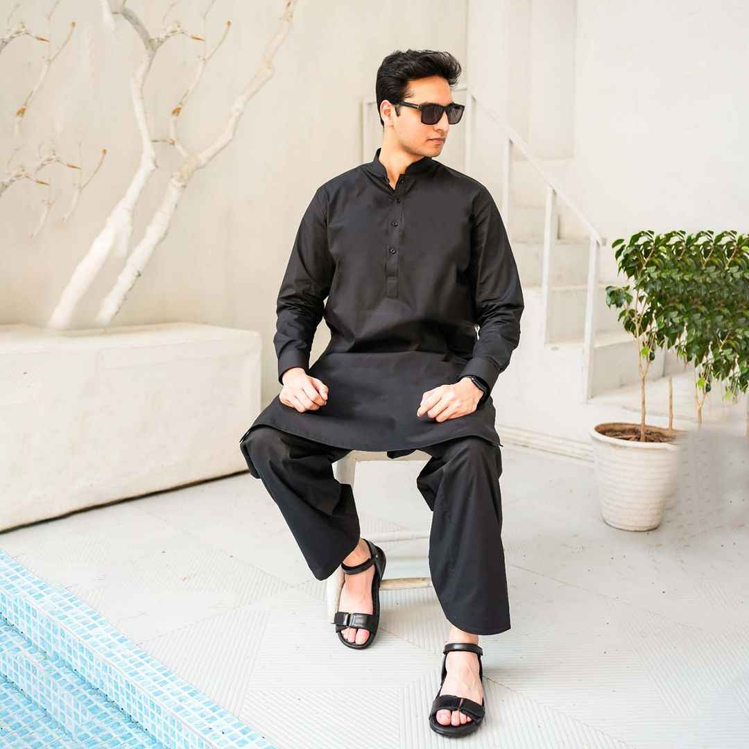 ATM26099 | Jet Black Shalwar Kameez