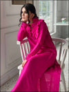 2 Piece Hot Pink Silk Readymade Suit With Pintex & Frill 348