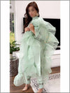 3 Piece Mint Silk Readymade Suit With Ruffle Dupatta 121