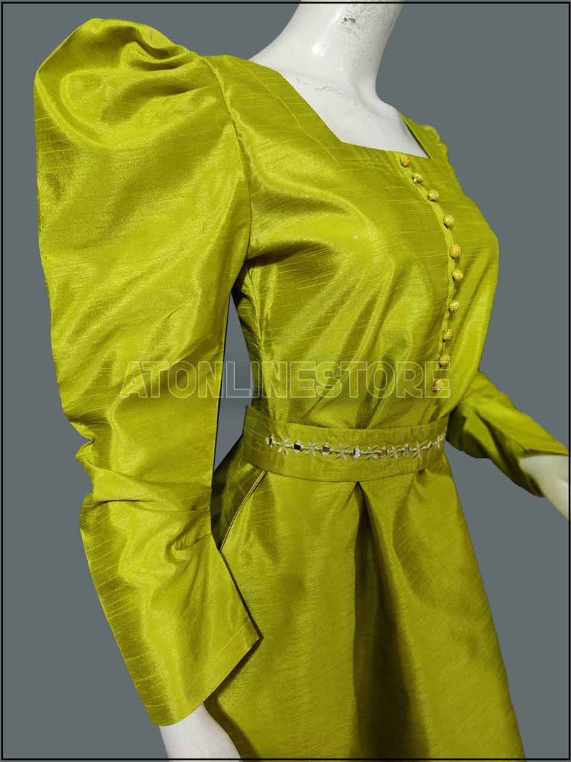 2 Piece Silk Readymade Suit With Embroidered Belt Style 420