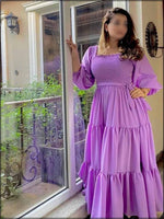 Violet Linen Tiered Readymade Maxi 187