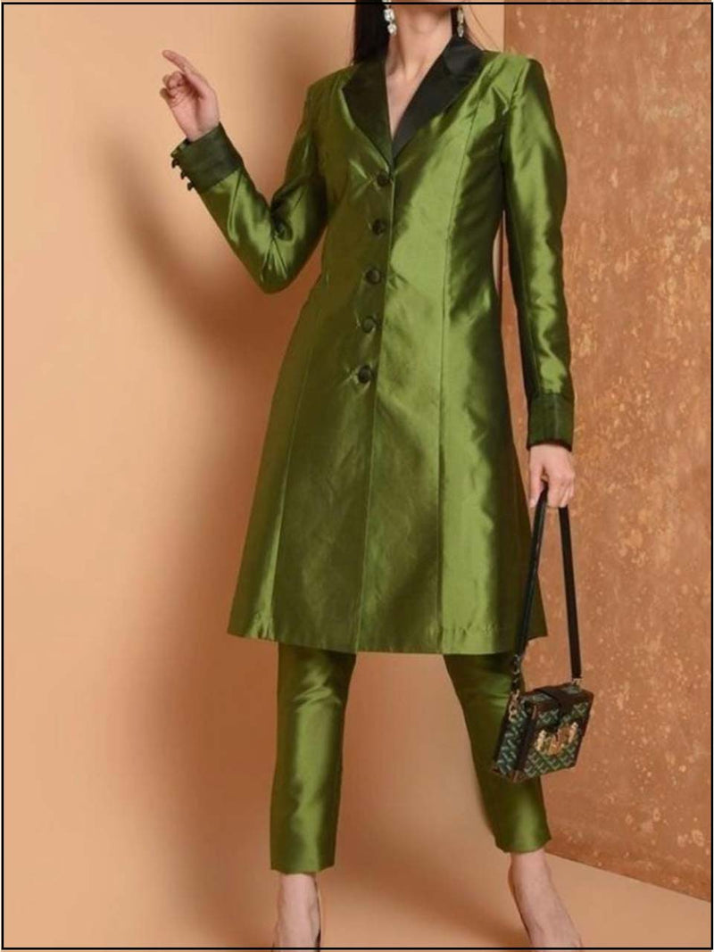2 Piece Silk Coat Style Readymade Suit 070