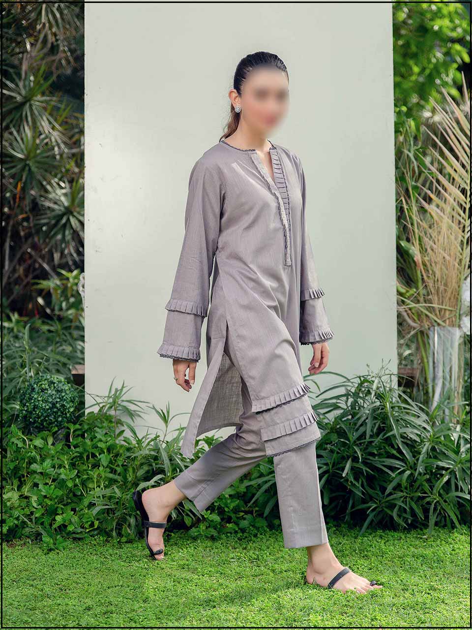 ATM2022114 | 2 Piece Slub Cotton Readymade Suit 114