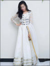3 Piece Embellished Silk Readymade Frock Style Suit