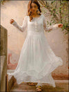 2 Piece White Chiffon Readymade Suit With Button 192