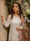 2 Piece White Chiffon Readymade Suit With Button 192