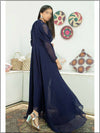 Romantic Blue Crinkle Chiffon Readymade Maxi With Cover Up 208