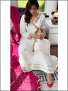 3 Piece White Linen Angrakha Style Readymade Suit 128