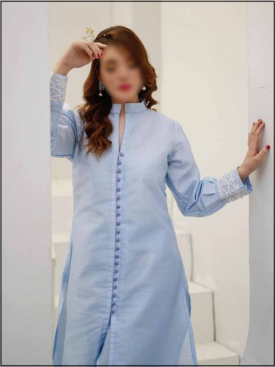 ATM2022184 | 2 Piece Silk Readymade Suit With Loops Buttons 184