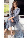 3 Piece Grey Silk Readymade Suit With Simple Dupatta 125