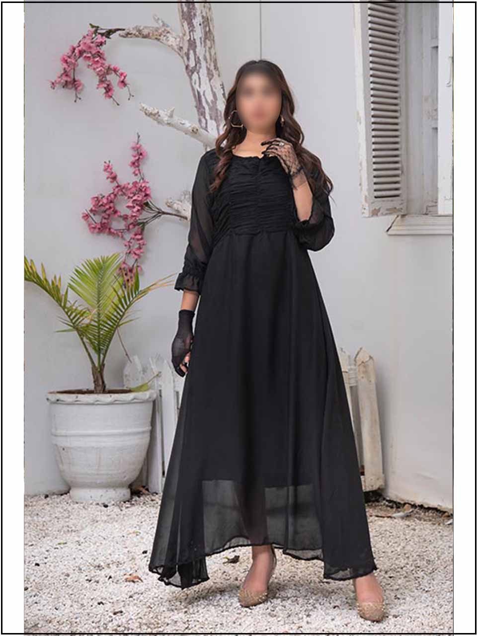 Black Chiffon Readymade Maxi In Tiered Style 319 At Online Stores Black Chiffon Readymade Maxi In Tiered Style 319 At Online Stores