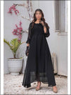 Black Chiffon Readymade Maxi In Tiered Style 319